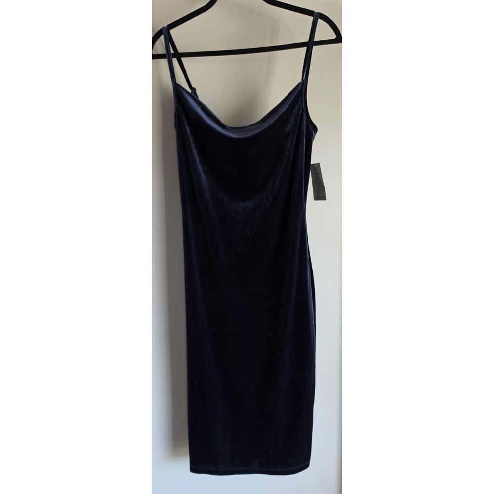 NWT Love x Design Sleeveless Mini Dress S Cowl Neck Midnight Navy Gown Slip